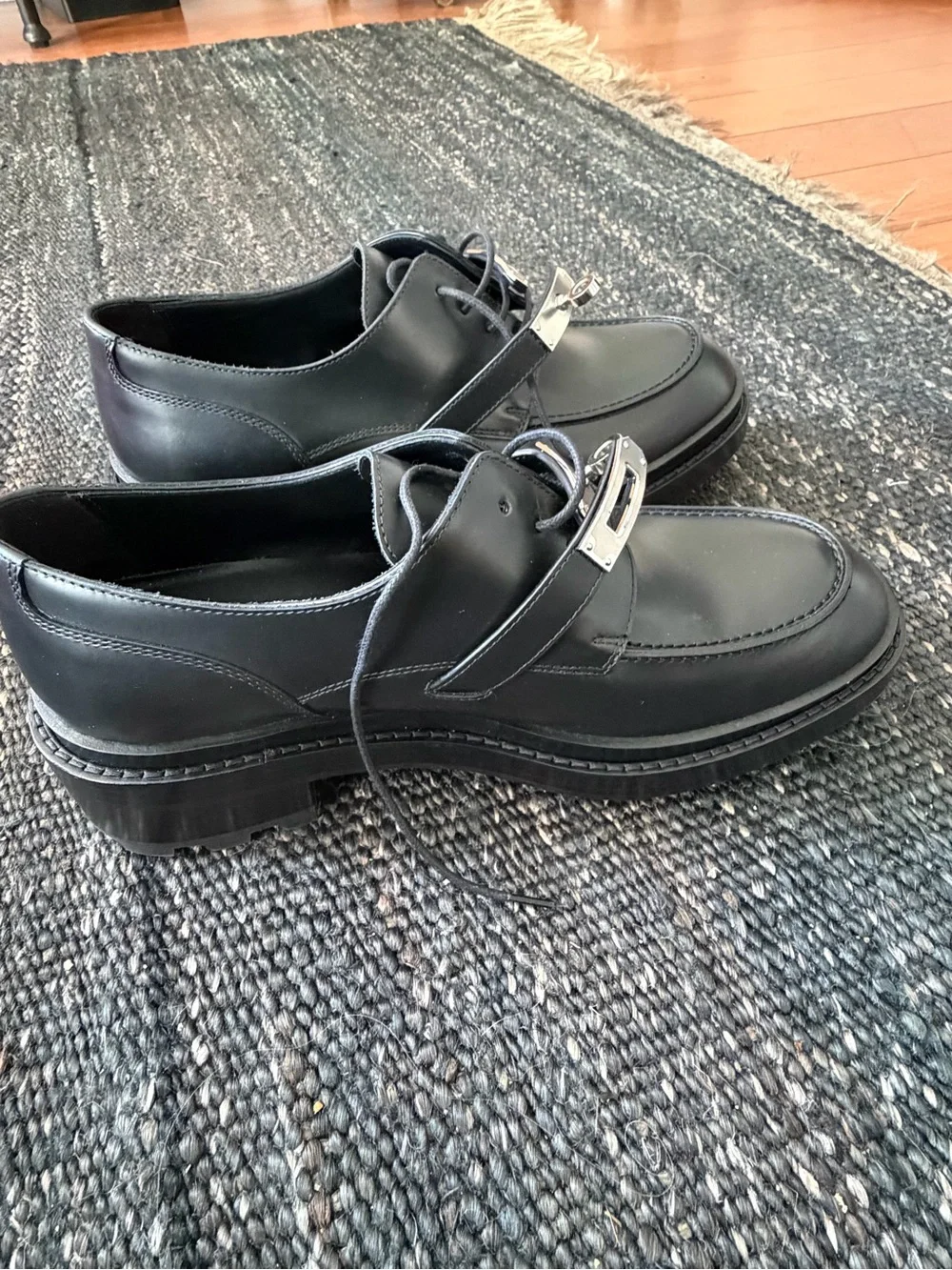 Hermes Derby First loafer. Never worn. Black. 40.5 - Picture 1 of 8